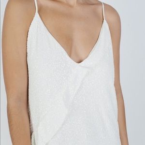 NISSE White Sequin Midi Dress